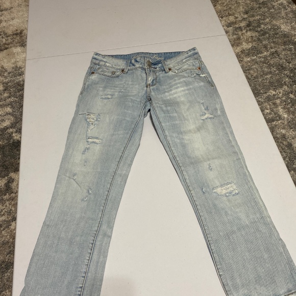 American eagle womens regular straight leg blue jeans vintage AE 100% cotton - Picture 3 of 9